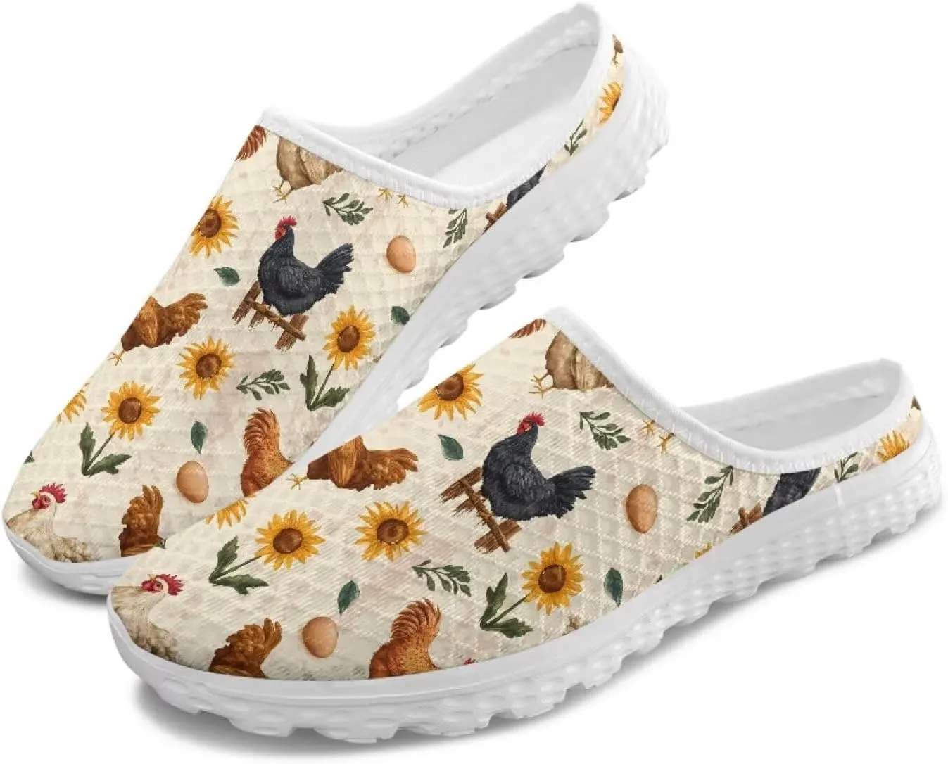 GOSTONG Mules for Women Lightweight Slip on Mule Backless Sneakers Breathable Mesh Walking Shoes for Garden Outdoors Size 6-13.5
