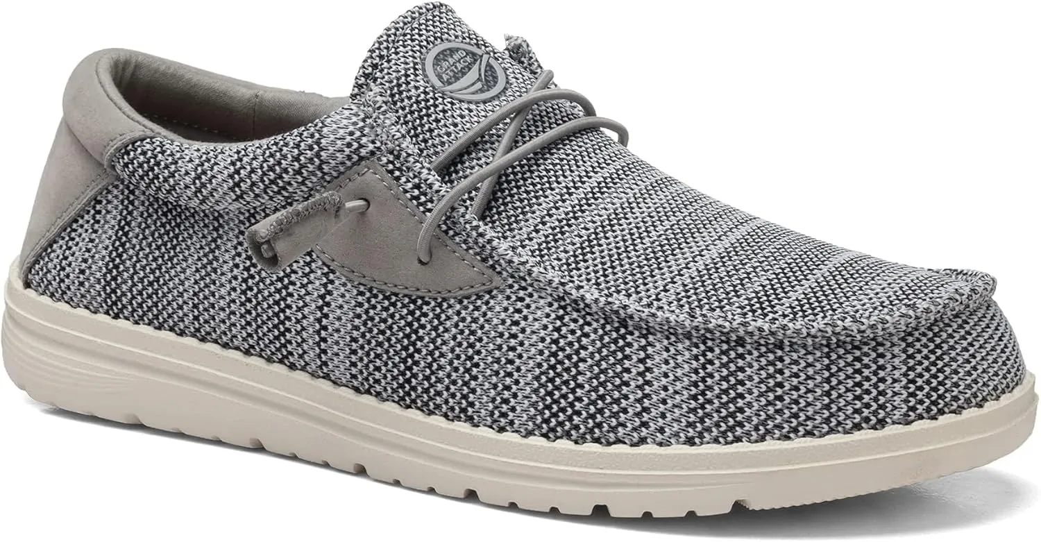 Grand Attack Men's Walking Boat Shoes-Slip On&Lace Up Casual Loafers, Comfortable & Lightweight Work Shoes | for Home, Leisure Travel, Driving Shoes
