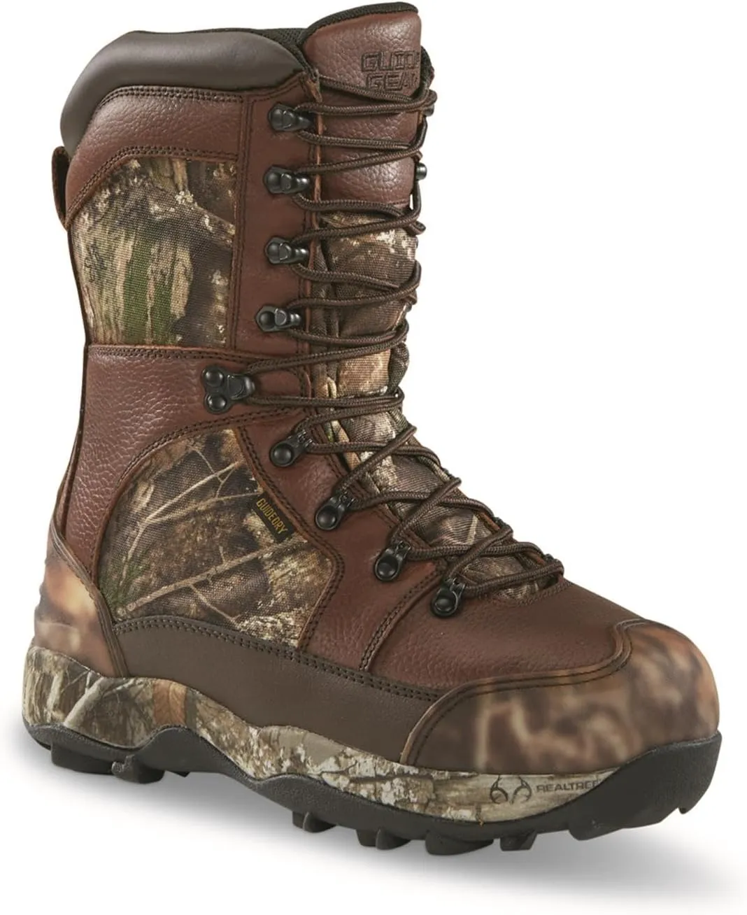 Guide Gear Leather Hunting Boots for Men Monolithic Extreme Waterproof Insulated, 2,400-gram Thinsulate Ultra