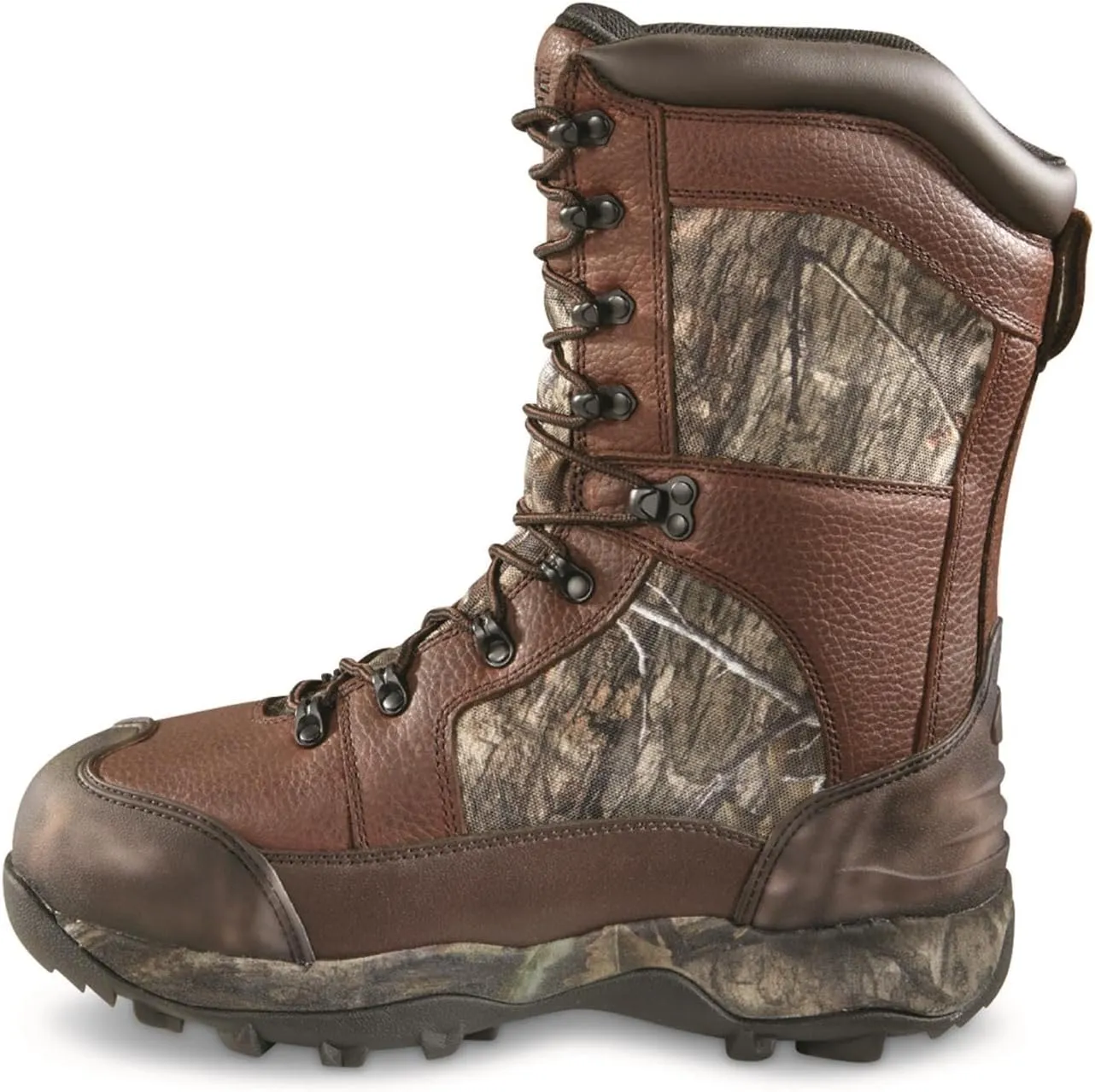 Guide Gear Leather Hunting Boots for Men Monolithic Extreme Waterproof Insulated, 2,400-gram Thinsulate Ultra