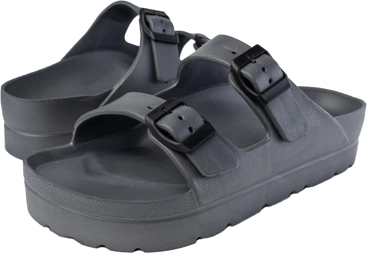 Happyo MUCHO MAHALO Maui Women's Platform Sandals, Adjustable Buckle Flat Sandals with Arch Support, EVA Foam Slides with Thick Soles Extra Cushion