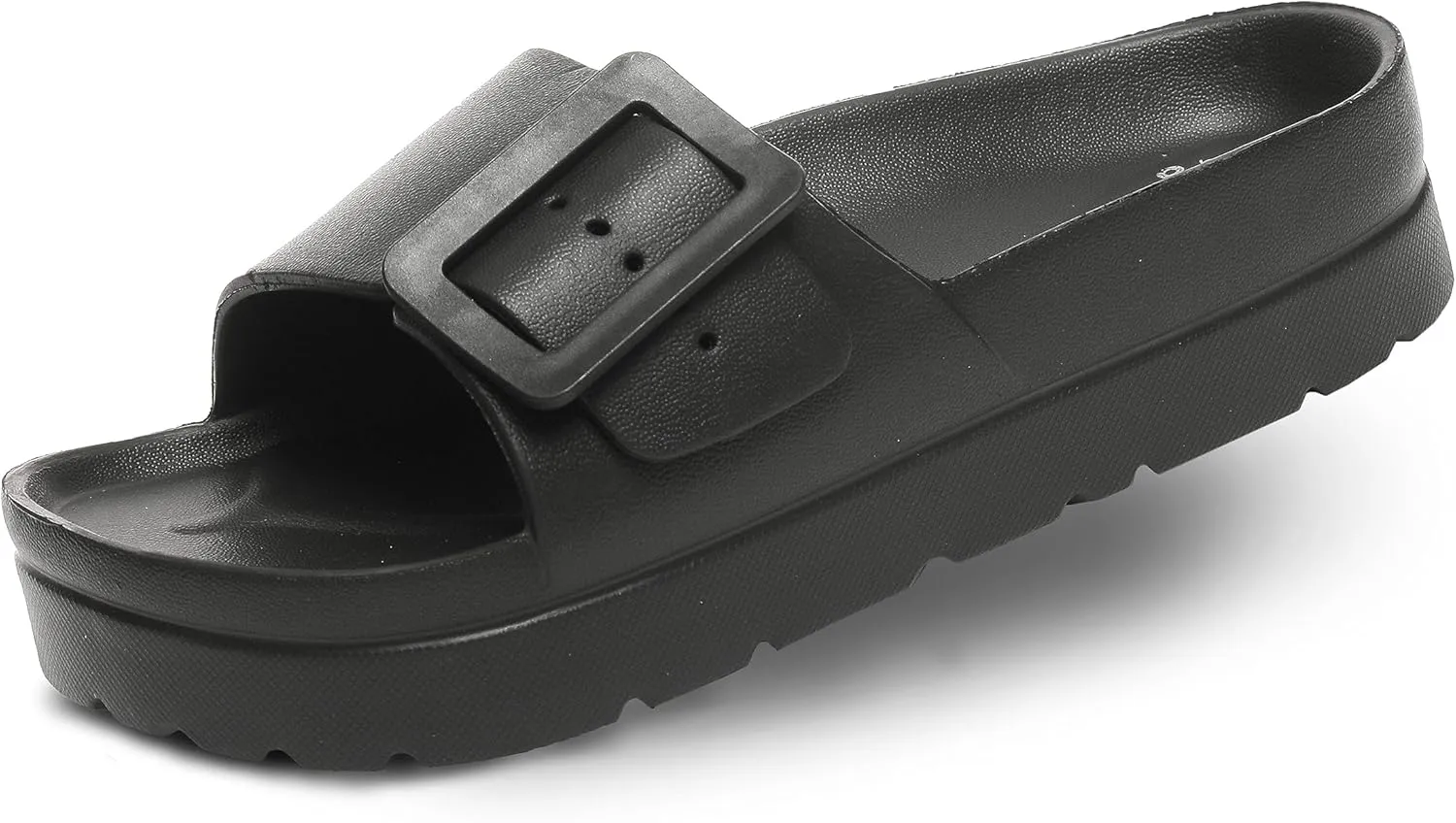 Happyo MUCHO MAHALO Maui Women's Platform Sandals, Adjustable Buckle Flat Sandals with Arch Support, EVA Foam Slides with Thick Soles Extra Cushion