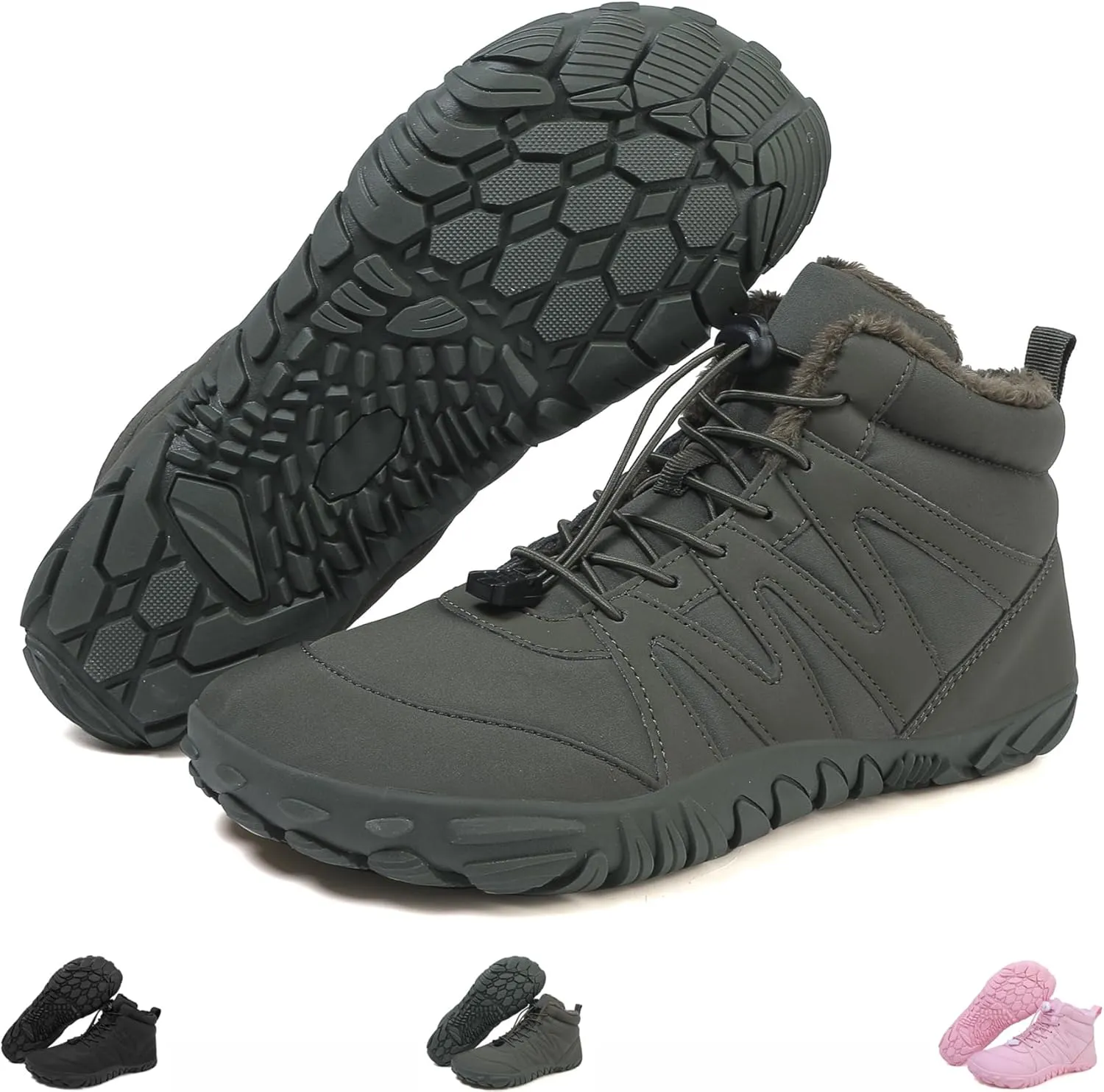 Hike Winter Footwear Barefoot Shoes Womens, Waterproof Hiking Boots, Wide Wide Toe Box Walking Shoes Men
