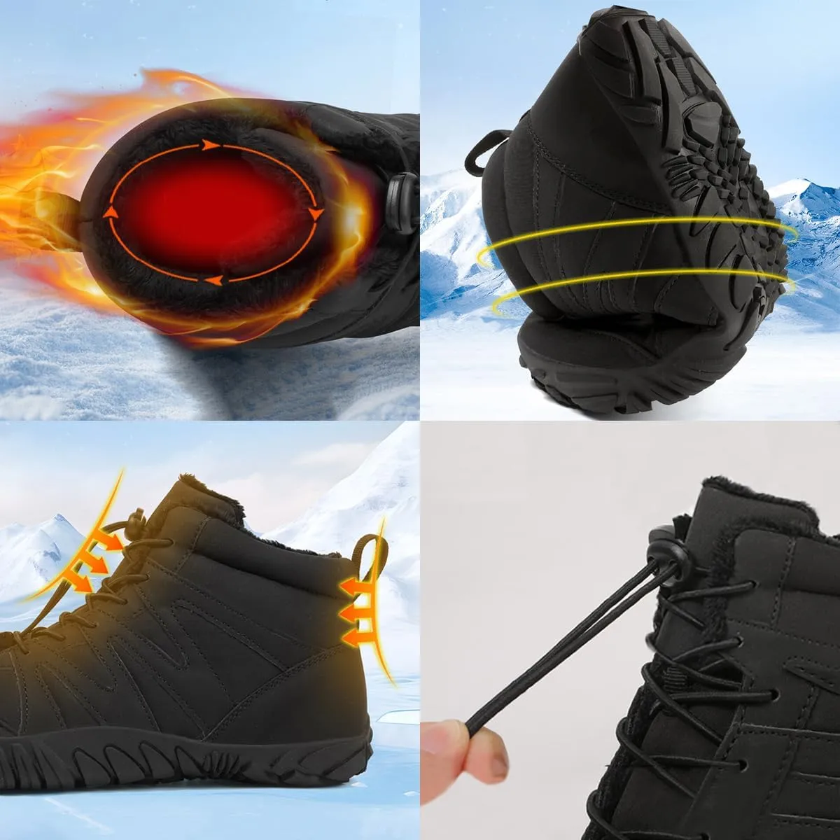Hike Winter Footwear Barefoot Shoes Womens, Waterproof Hiking Boots, Wide Wide Toe Box Walking Shoes Men