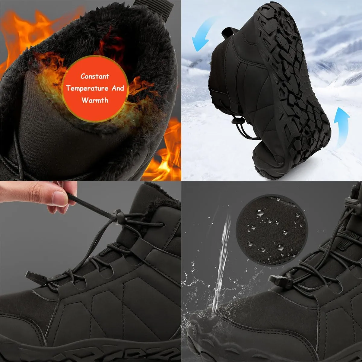 Hike Winter Footwear Barefoot Shoes Womens, Waterproof Hiking Boots, Wide Wide Toe Box Walking Shoes Men