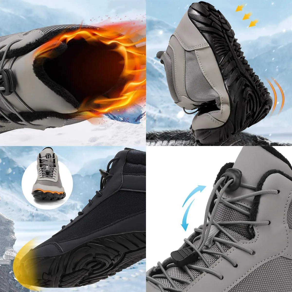 Hike Winter Footwear Barefoot Shoes Womens, Waterproof Hiking Boots, Wide Wide Toe Box Walking Shoes Men