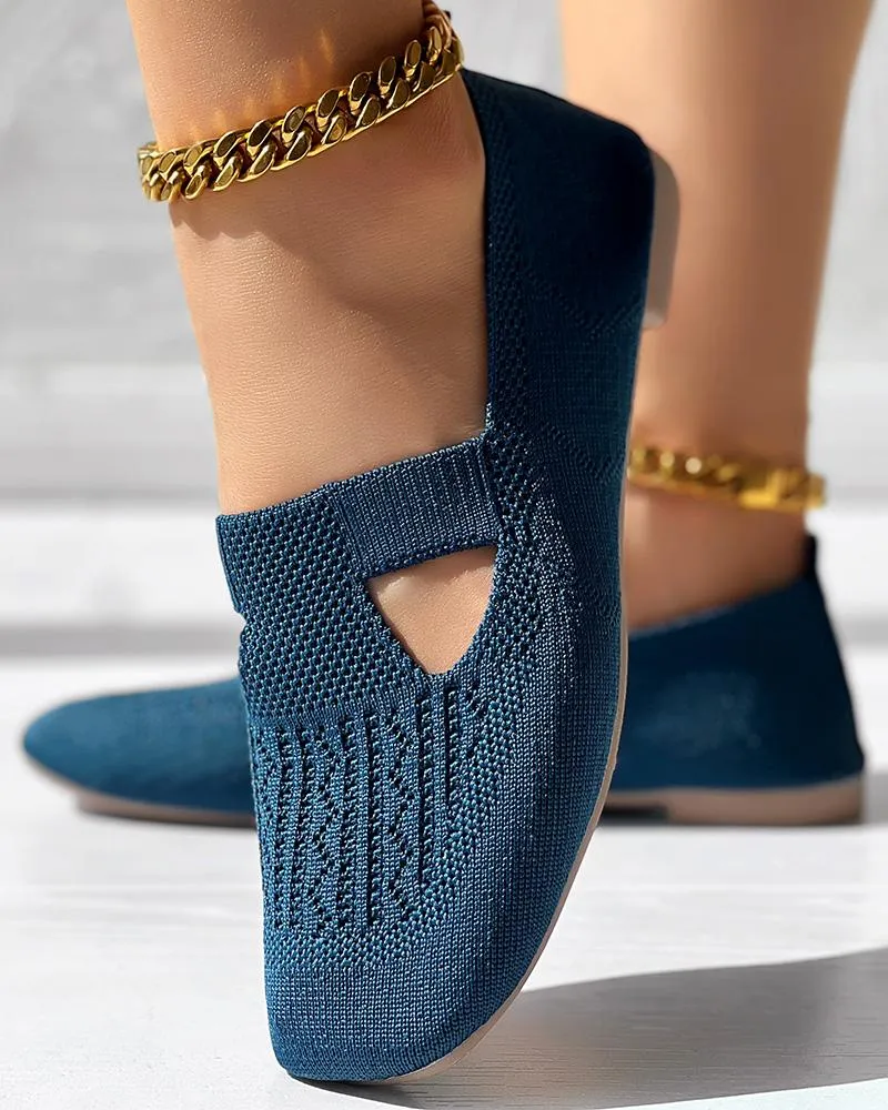 Hollow Out Breathable Slip On Loafers