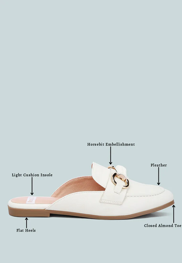 Horsebit Raffia Slip On Mules By Ruw