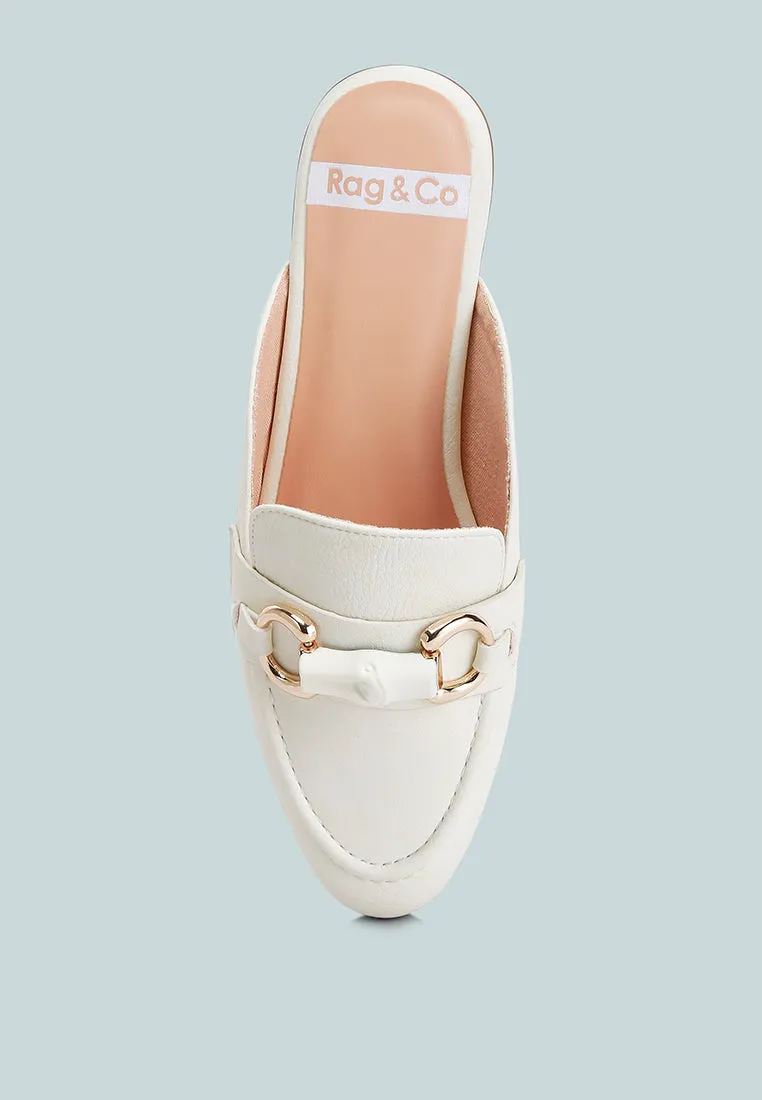 Horsebit Raffia Slip On Mules By Ruw