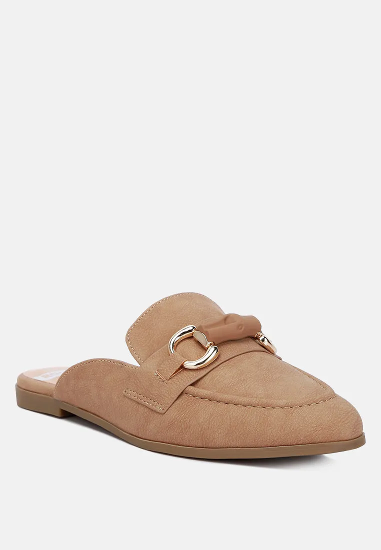 Horsebit Raffia Slip On Mules By Ruw