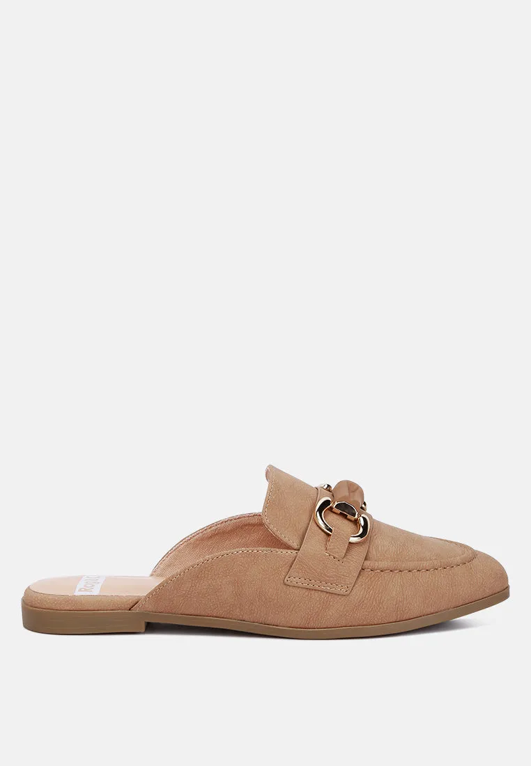 Horsebit Raffia Slip On Mules By Ruw