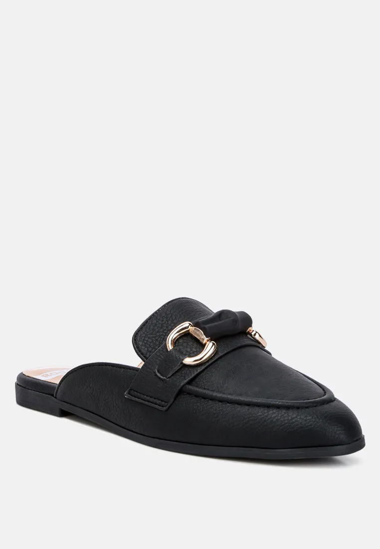 Horsebit Raffia Slip On Mules By Ruw