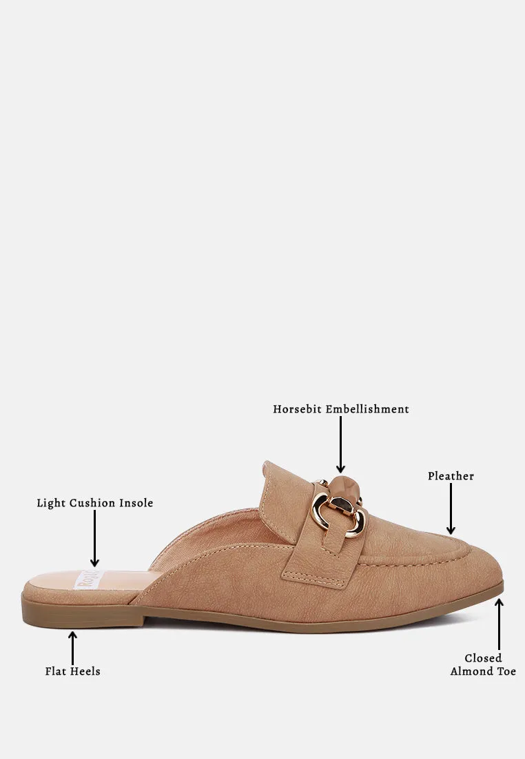 Horsebit Raffia Slip On Mules By Ruw