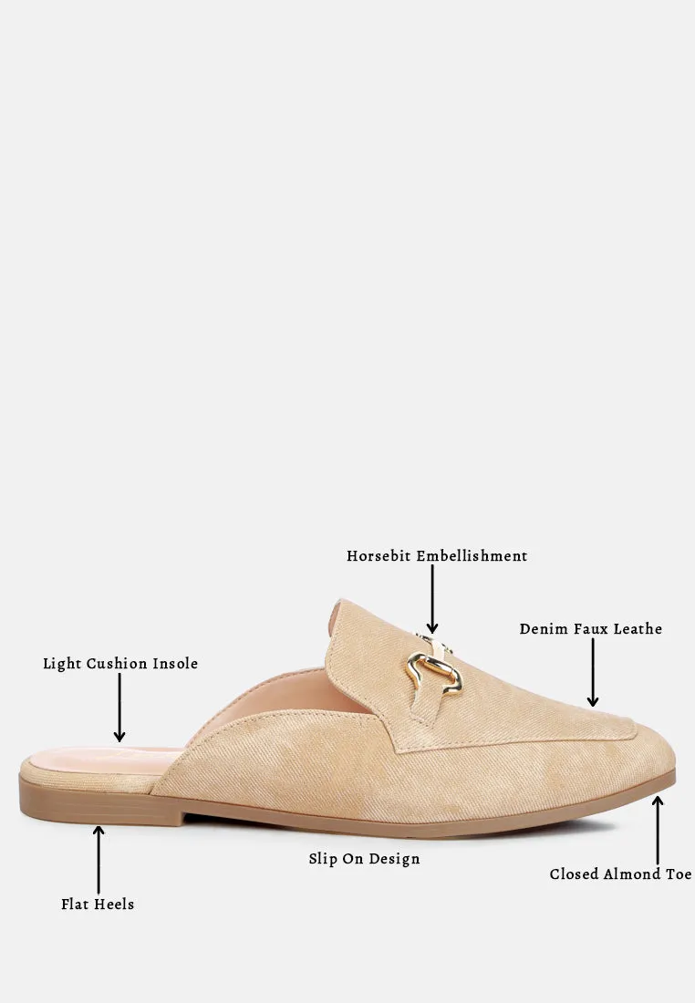 Horsebit Slip On Mules