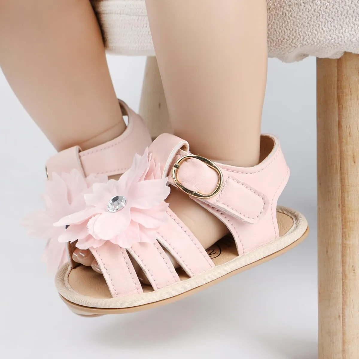 HsdsBebe Baby Girls Sandals Bohemia Flower Bow Soft Sole Toddler First Walkers Beach Summer Shoes