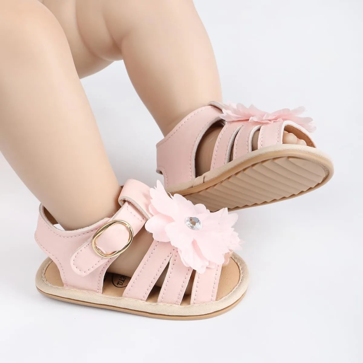 HsdsBebe Baby Girls Sandals Bohemia Flower Bow Soft Sole Toddler First Walkers Beach Summer Shoes