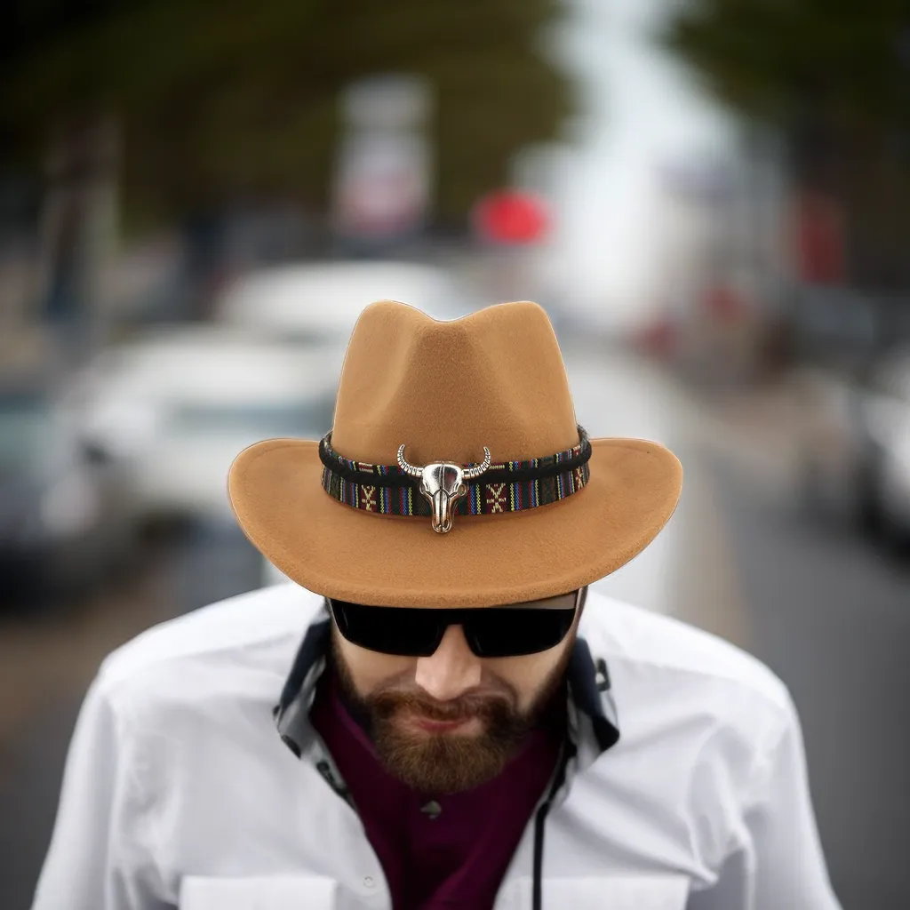 Hubert Western Cowboy Hat- Wine Red