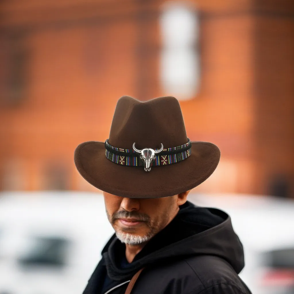 Hubert Western Cowboy Hat- Wine Red
