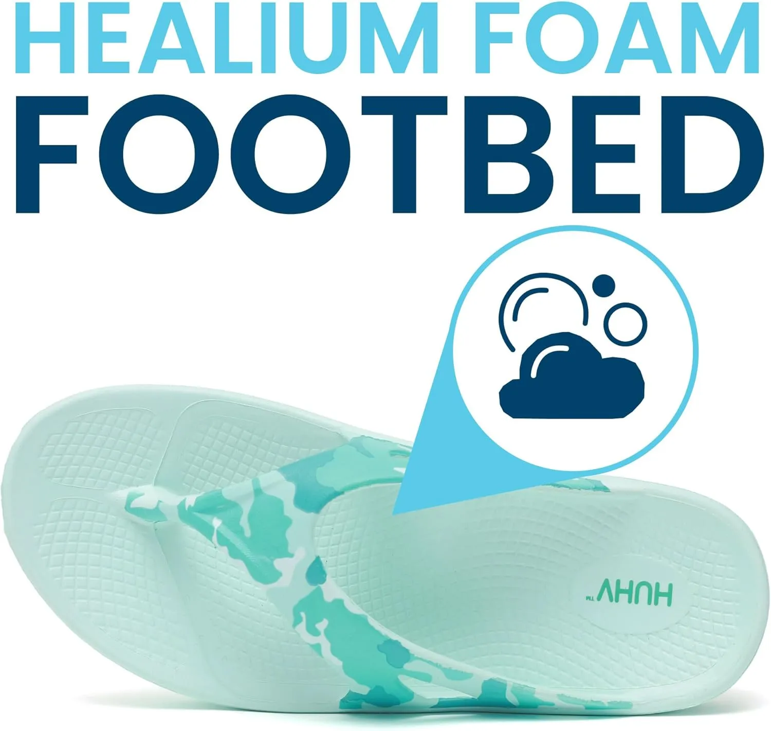 HUHV Recovery Comfort Sandals- Orthopedic Flip-Flop and Slide Sandals with Arch Support and Extra Cushion EVA Footbed for Men and Women