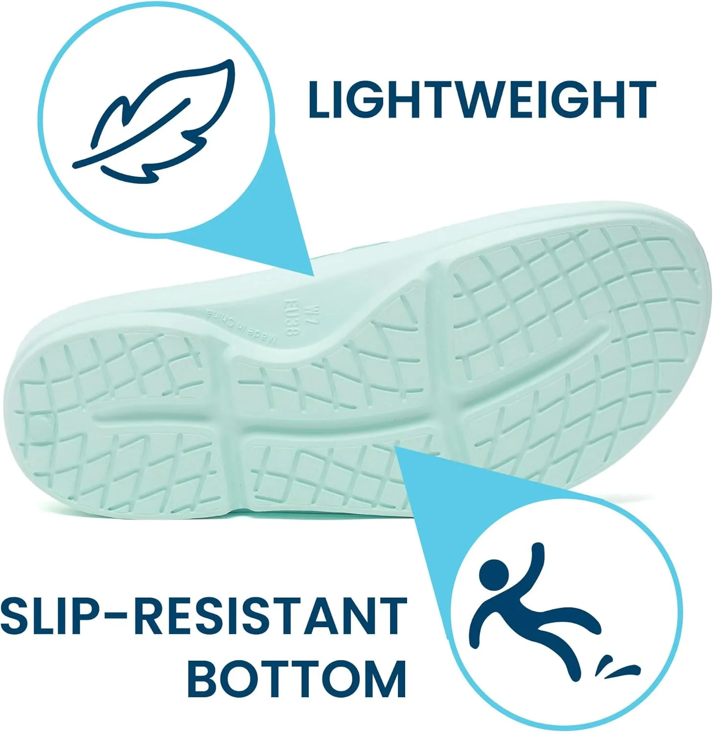 HUHV Recovery Comfort Sandals- Orthopedic Flip-Flop and Slide Sandals with Arch Support and Extra Cushion EVA Footbed for Men and Women