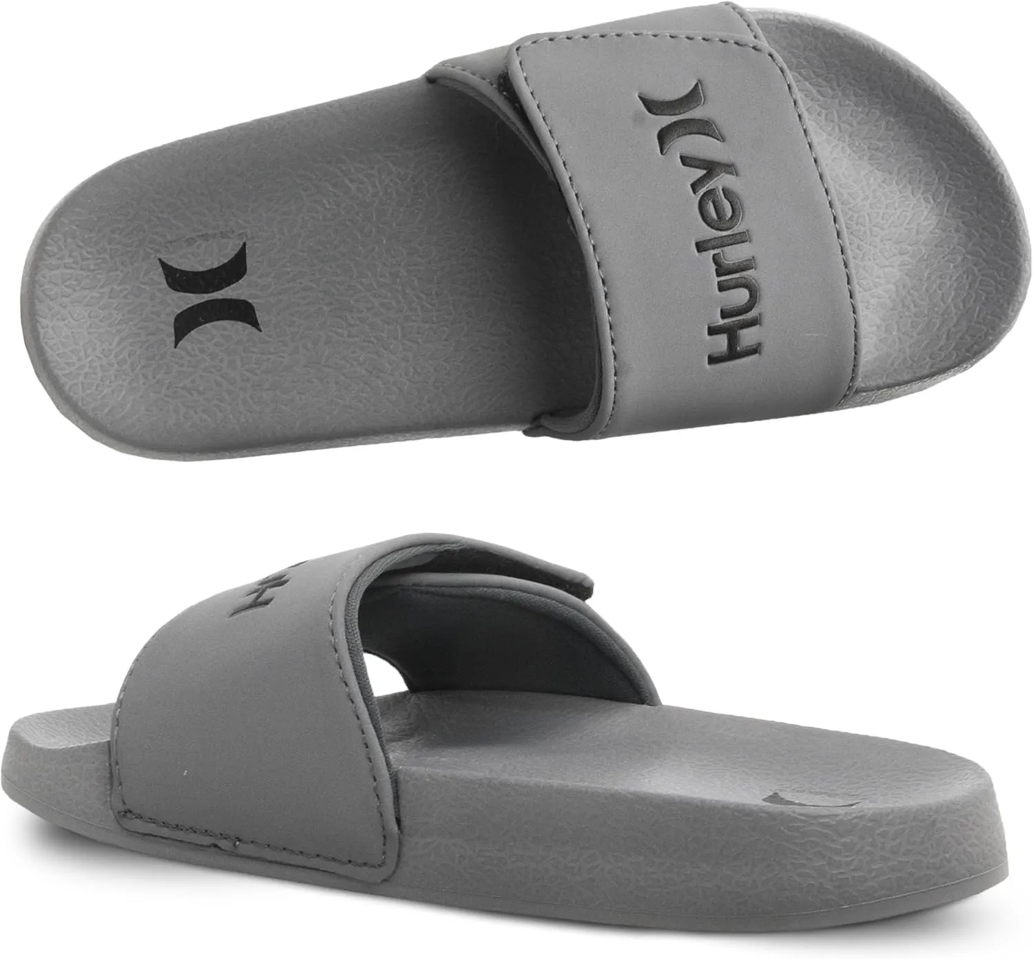 Hurley Naia Slides for Girls and Boys - Comfortable Slip-On Kids Sandals with Adjustable Strap, Unisex Slides for Indoor and Outdoor, Adjustable Sporty Slides for The Beach and Pool
