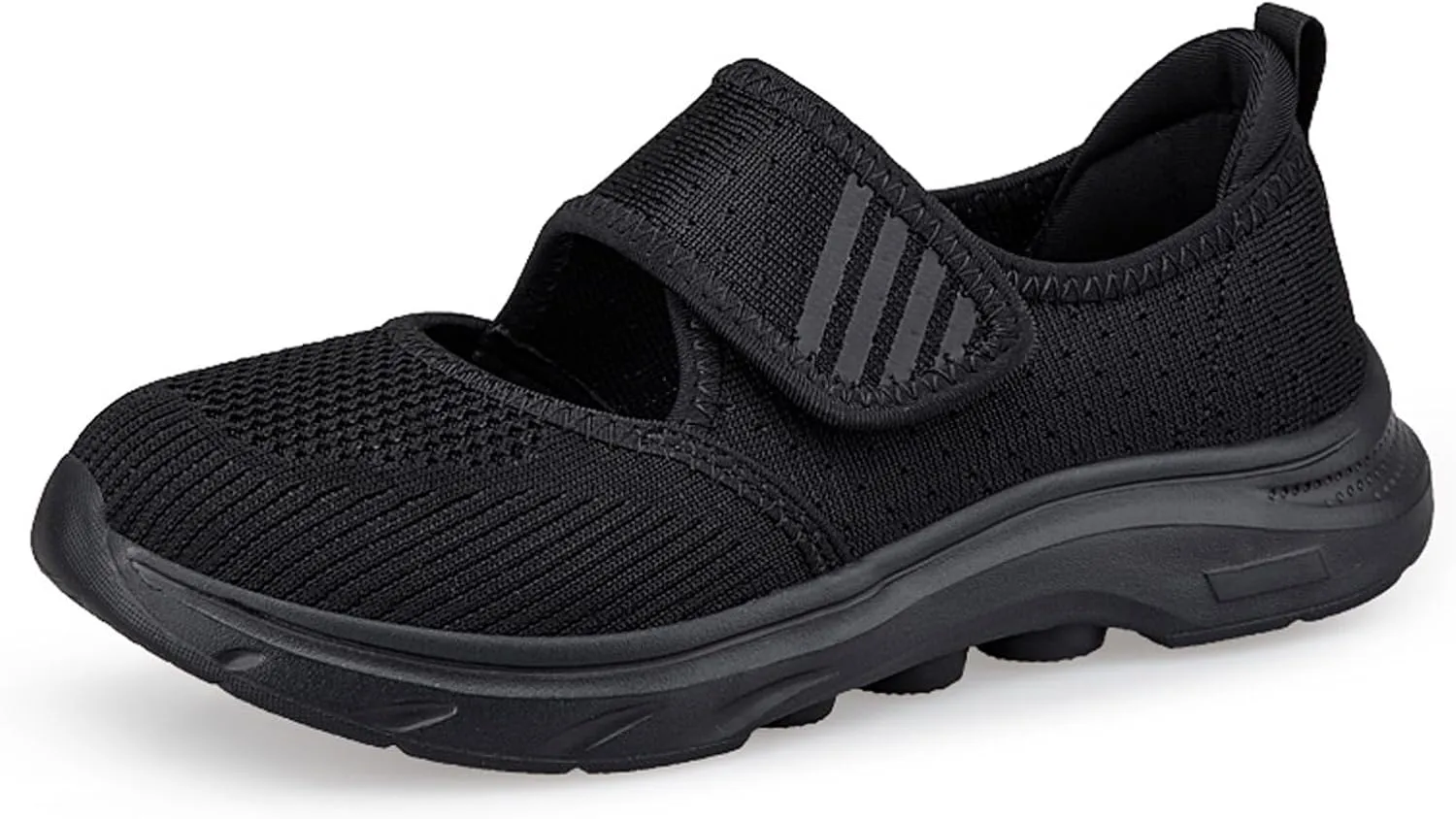 ihinzry Womens Walking Shoes Orthopedic Shoes Lightweight Breathable Knitted Loafers Hook and Loop Sneakers