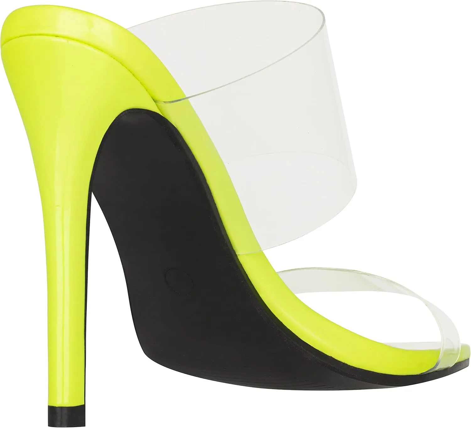 ILLUDE Women’s Clear Pointed Toe Sandals Stiletto Heels Transparent Strap High Heels Slip on Mules