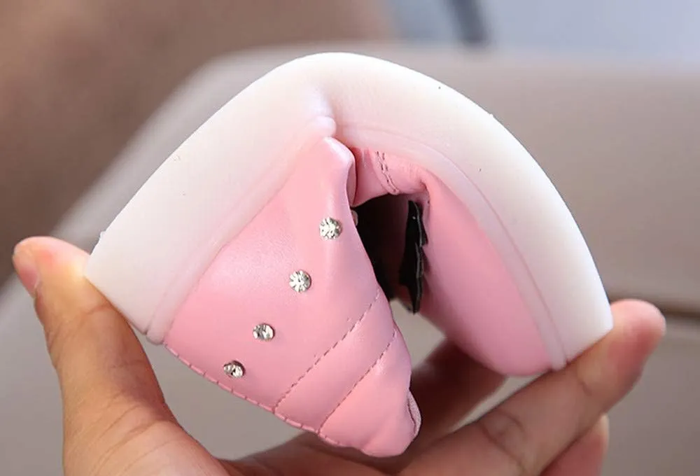 Infant Toddle Girls Light up Shoes LED Flashing High-Top Sneakers Girls Trainers Shoes Lightweight Walking Shoes