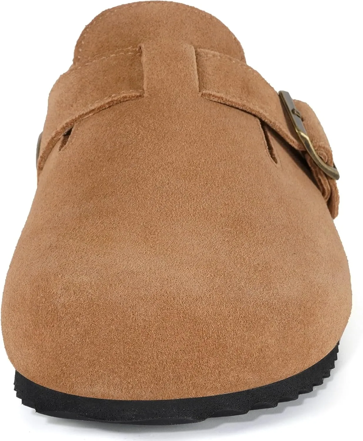 Intini Womens Suede Clogs Mens Leather Mules Cork Footbed Sandals with Arch Support