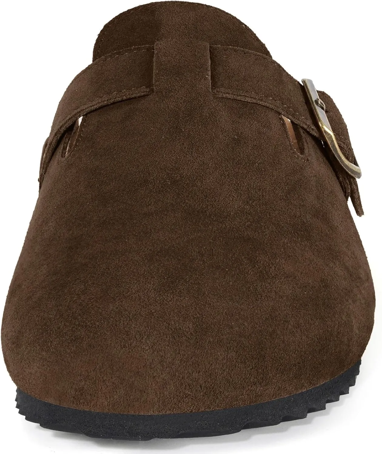 Intini Womens Suede Clogs Mens Leather Mules Cork Footbed Sandals with Arch Support