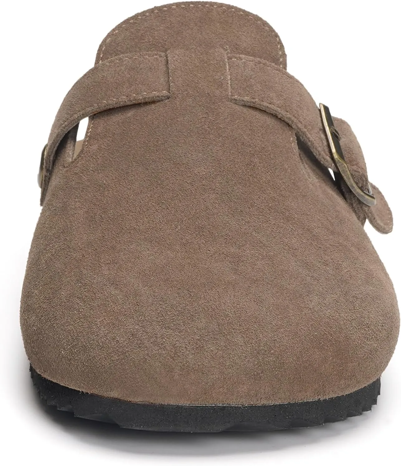 Intini Womens Suede Clogs Mens Leather Mules Cork Footbed Sandals with Arch Support