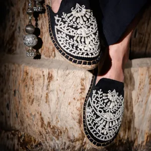 Iris Black Espadrilles Flats