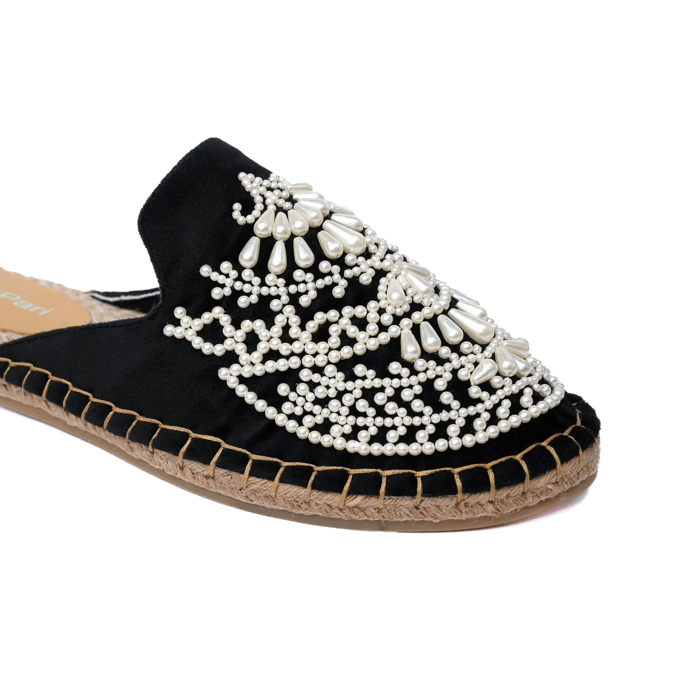Iris Black Espadrilles Flats