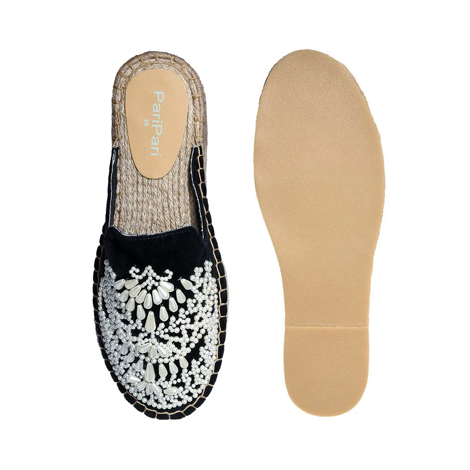 Iris Black Espadrilles Platforms