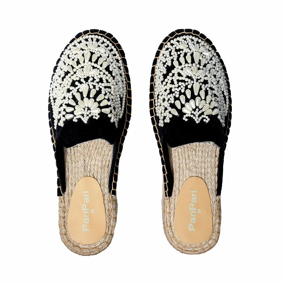 Iris Black Espadrilles Platforms