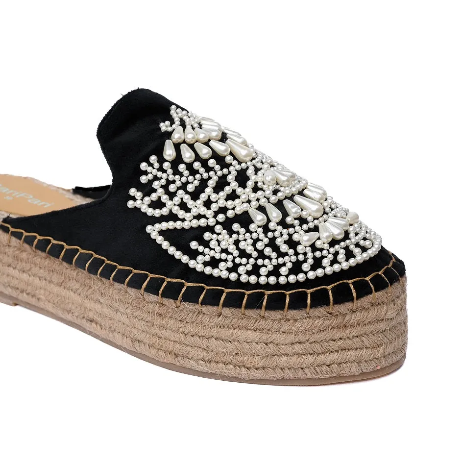 Iris Black Espadrilles Platforms
