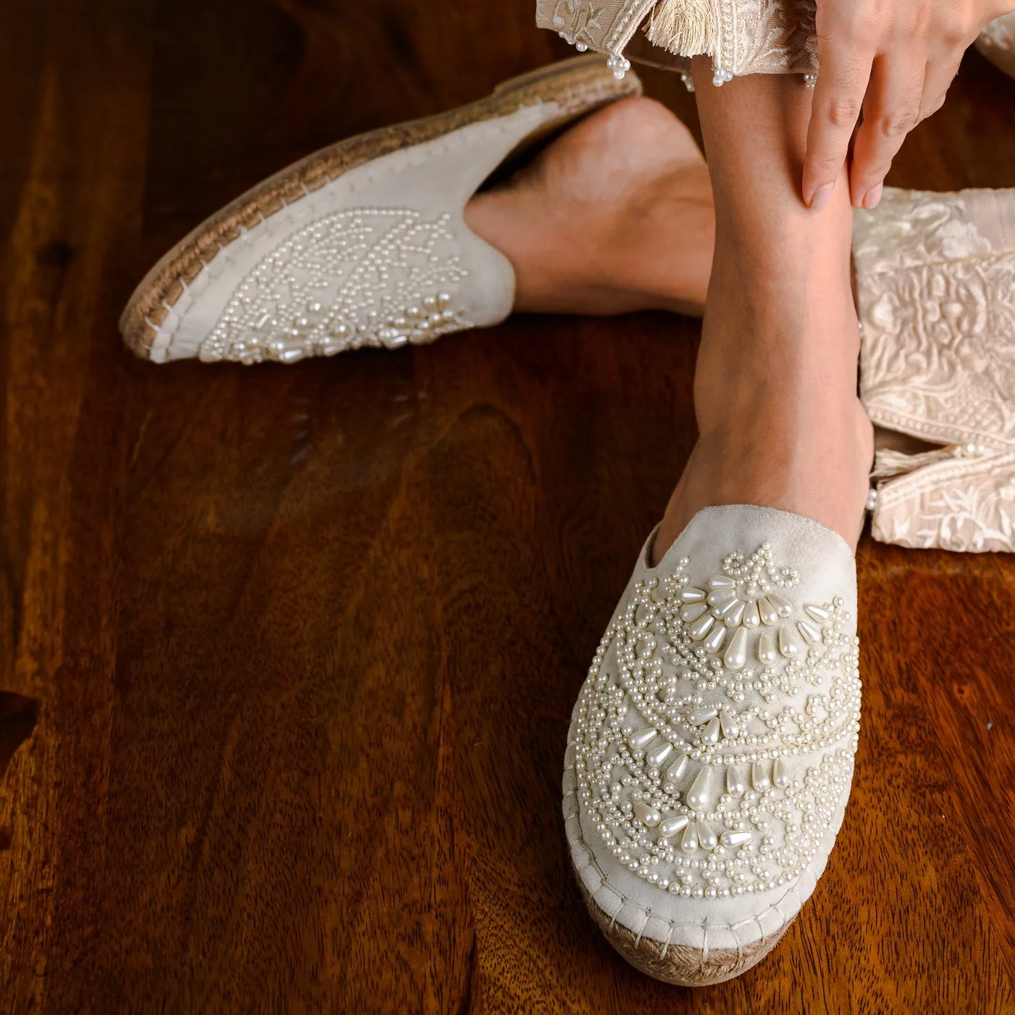 Iris Cream Espadrilles Flats