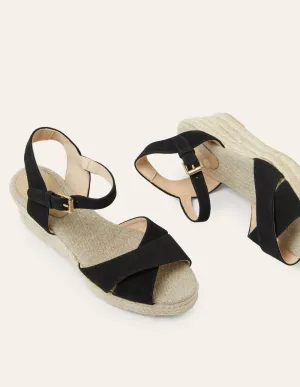 Jasmine Espadrilles mit Keilabsatz-Schwarz