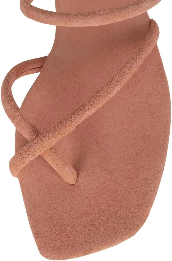 Jeffrey Campbell Rania Natural Suede Flip Flop Open Toe Strappy Flat Sandals