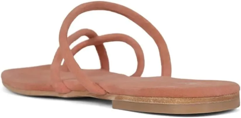 Jeffrey Campbell Rania Natural Suede Flip Flop Open Toe Strappy Flat Sandals