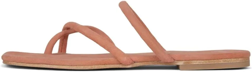 Jeffrey Campbell Rania Natural Suede Flip Flop Open Toe Strappy Flat Sandals