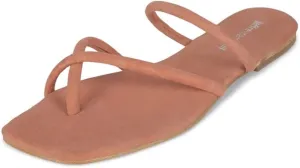 Jeffrey Campbell Rania Natural Suede Flip Flop Open Toe Strappy Flat Sandals