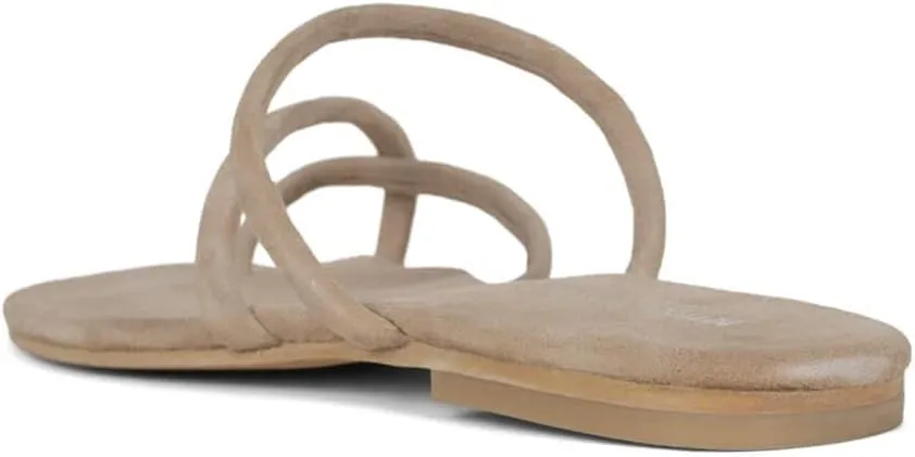 Jeffrey Campbell Rania Natural Suede Flip Flop Open Toe Strappy Flat Sandals