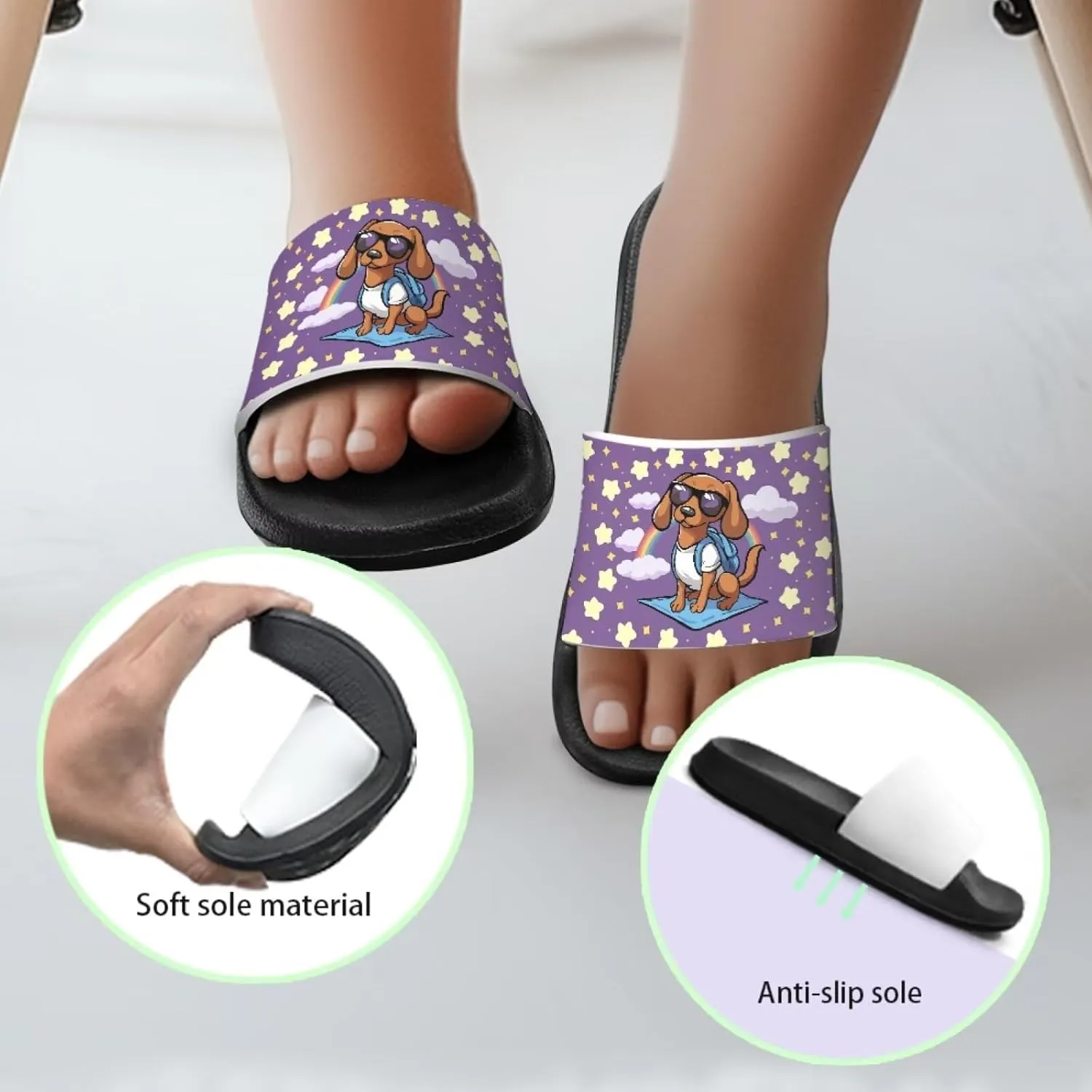 Jeiento Kids Slides for Boy Girl Animal Slippers Summer Beach Pool Water Shoes Non-Slip Novelty Open Toe Sandals