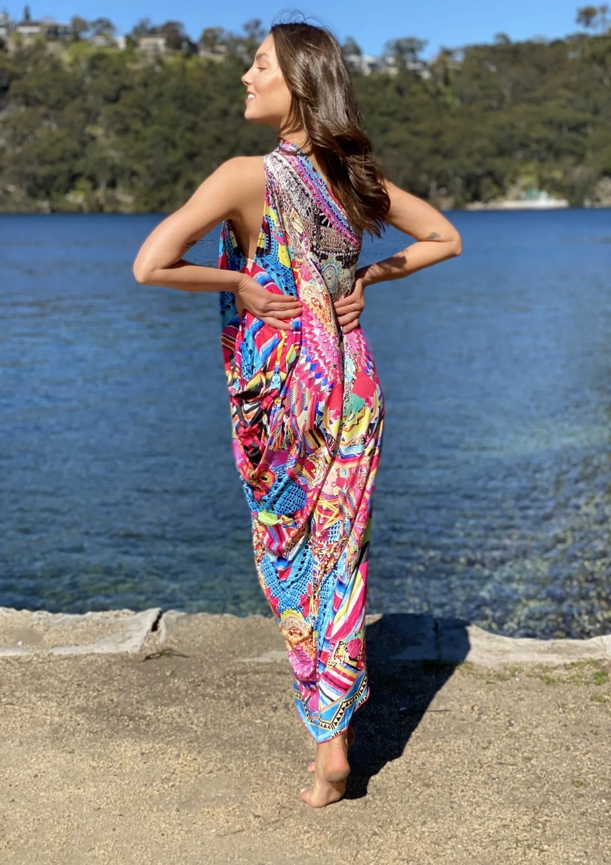 JEN0117-134SS BOLD AND BRIGHT ONE SHOULDER KAFTAN (Pack)