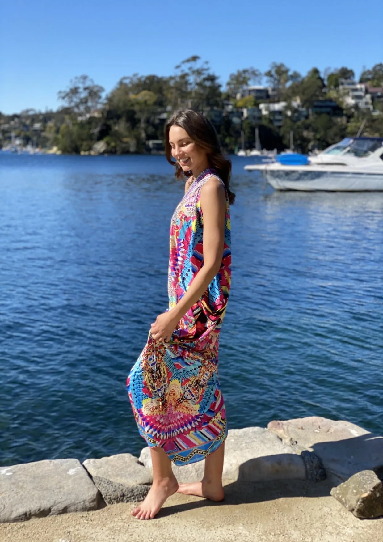 JEN0117-134SS BOLD AND BRIGHT ONE SHOULDER KAFTAN (Pack)