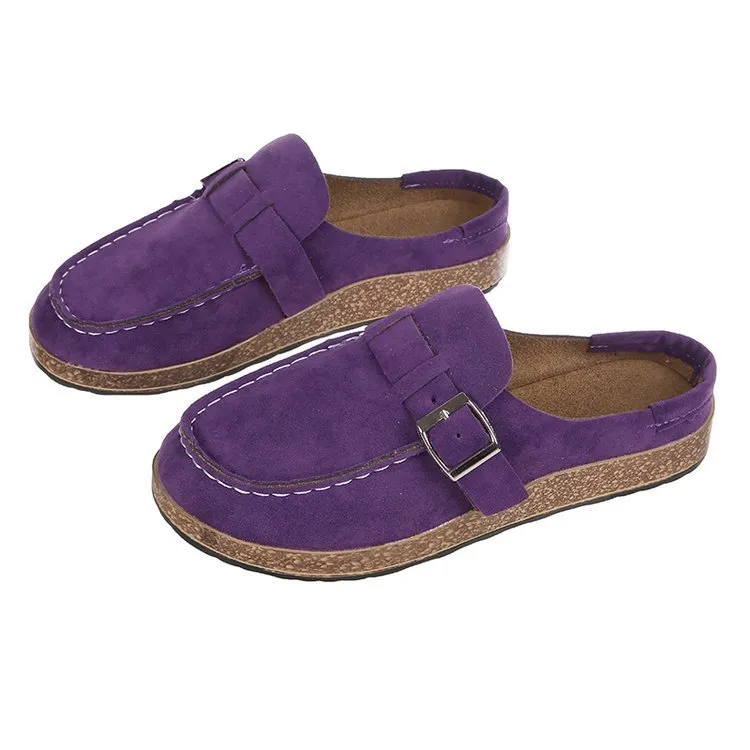 Jenny – Vegan Suede Mules with Buckle