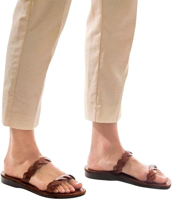 Joanna - Leather Braided Strap Sandal - Womens Sandals