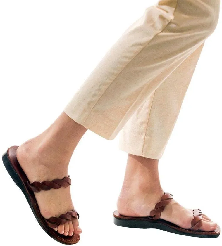 Joanna - Leather Braided Strap Sandal - Womens Sandals