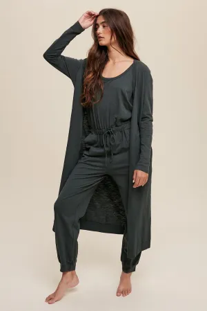 Jogger Jumpsuit & Cardigan Set